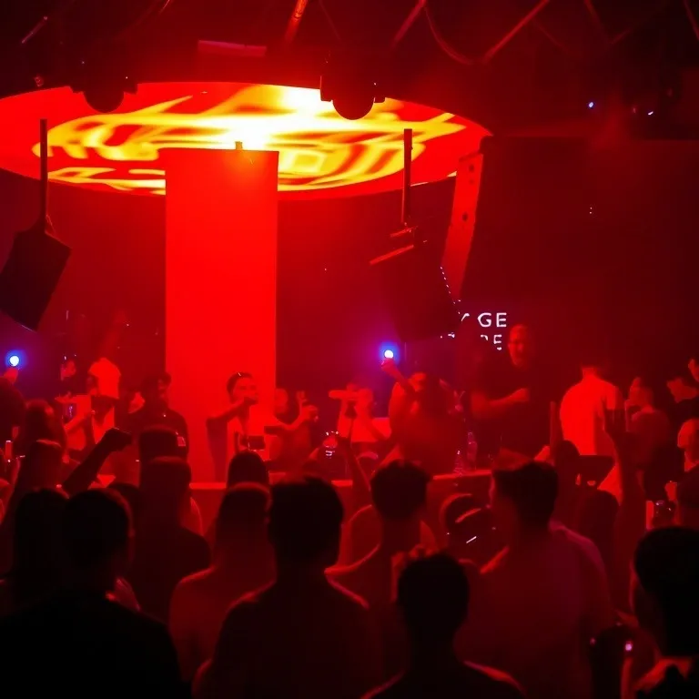 Club Momento Marbella — circular interactive ceiling